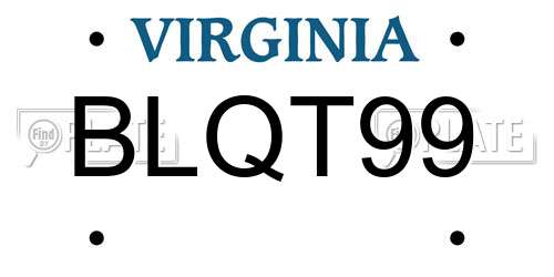 BLQT99 Virginia License Plate