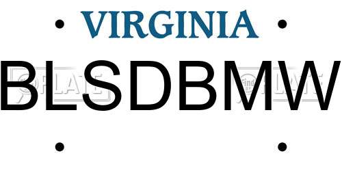 BLSDBMW Virginia License Plate