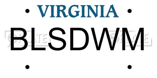 BLSDWM Virginia License Plate