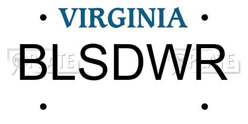 BLSDWR Virginia License Plate