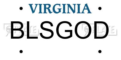 BLSGOD Virginia License Plate