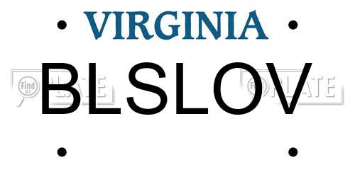 BLSLOV Virginia License Plate