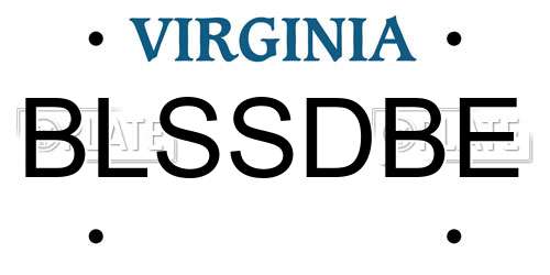BLSSDBE Virginia License Plate