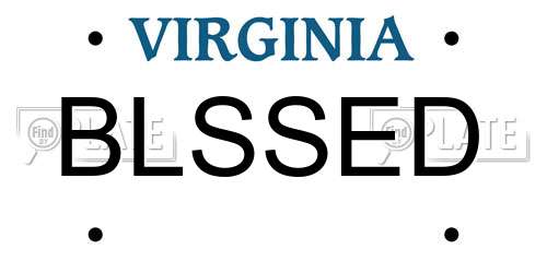 BLSSED Virginia License Plate