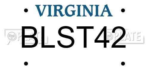 BLST42 Virginia License Plate