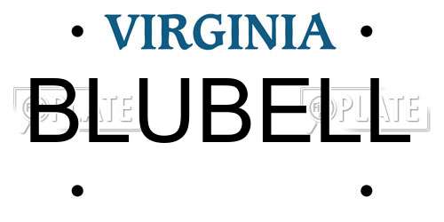 BLUBELL Virginia License Plate