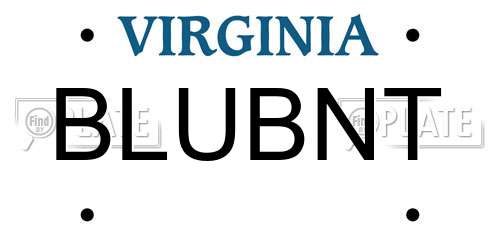 BLUBNT Virginia License Plate