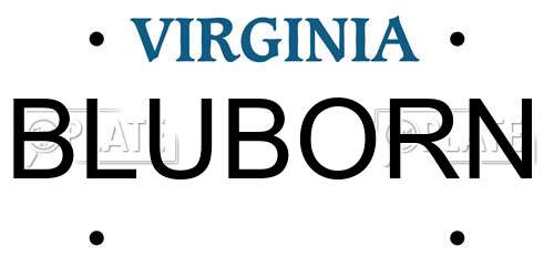BLUBORN Virginia License Plate