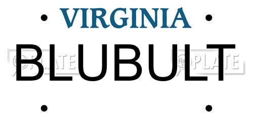 BLUBULT Virginia License Plate