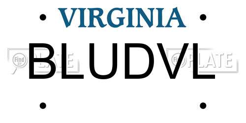 BLUDVL Virginia License Plate