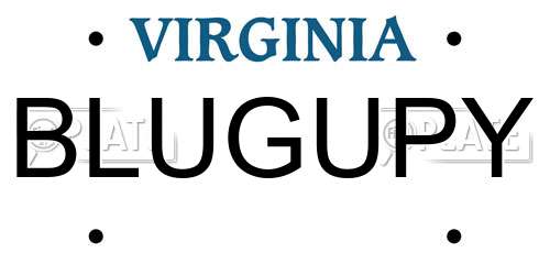 BLUGUPY Virginia License Plate
