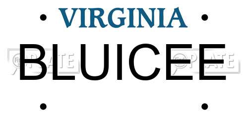 BLUICEE Virginia License Plate