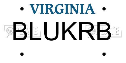 BLUKRB Virginia License Plate