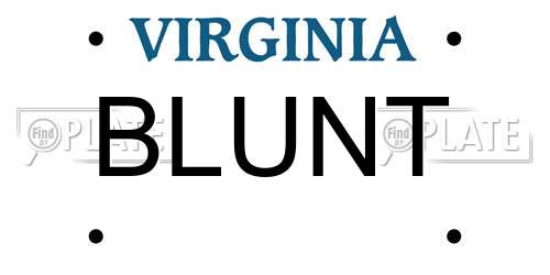 BLUNT Virginia License Plate