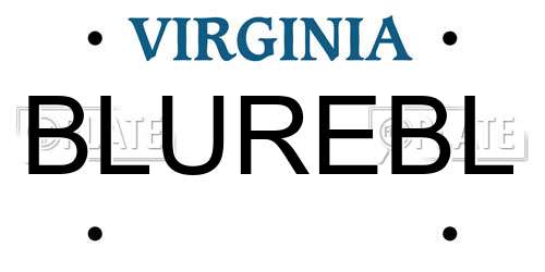 BLUREBL Virginia License Plate