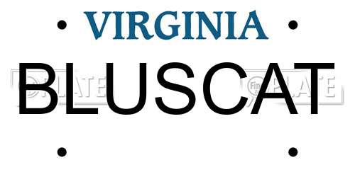 BLUSCAT Virginia License Plate