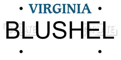 BLUSHEL Virginia License Plate