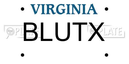 BLUTX Virginia License Plate