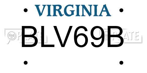 BLV69B Virginia License Plate