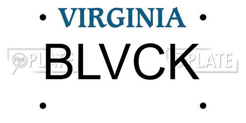 BLVCK Virginia License Plate