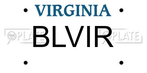 BLVIR Virginia License Plate