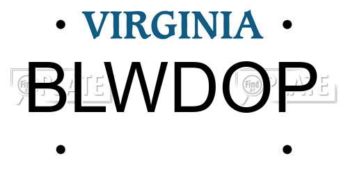 BLWDOP Virginia License Plate