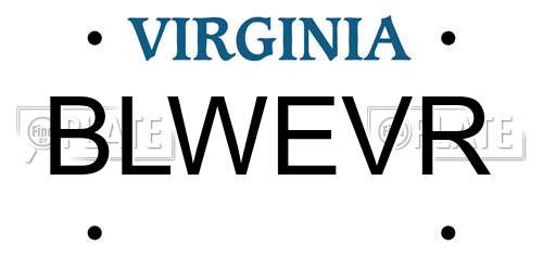 BLWEVR Virginia License Plate