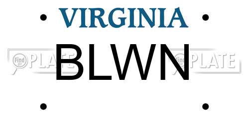 BLWN Virginia License Plate