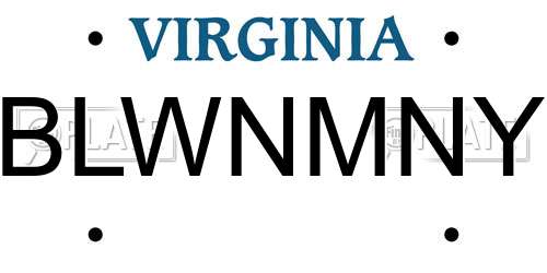 BLWNMNY Virginia License Plate