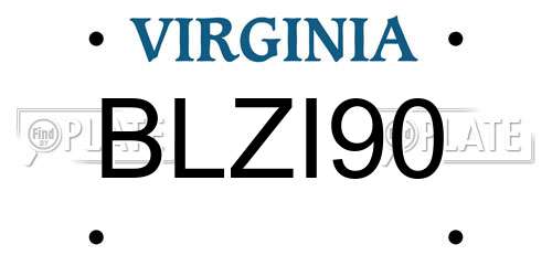 BLZI90 Virginia License Plate
