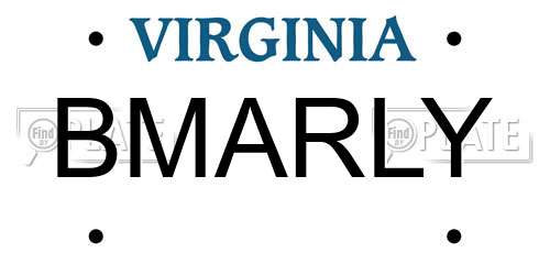 BMARLY Virginia License Plate