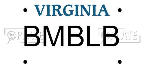 BMBLB Virginia License Plate