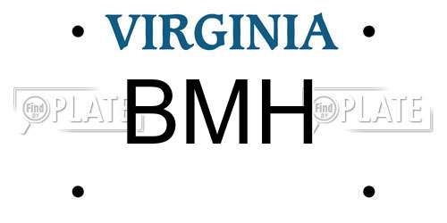 BMH Virginia License Plate