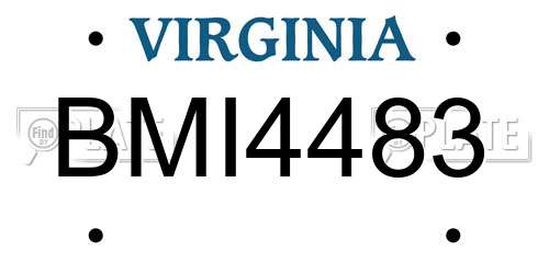 BMI4483 Virginia License Plate
