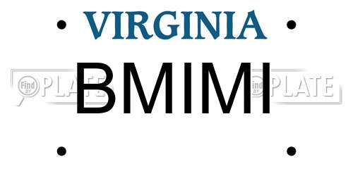 BMIMI Virginia License Plate