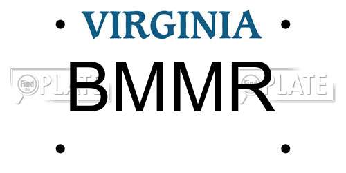 BMMR Virginia License Plate