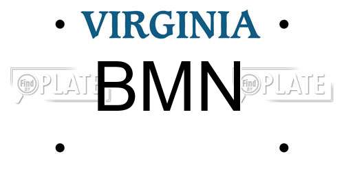 BMN Virginia License Plate