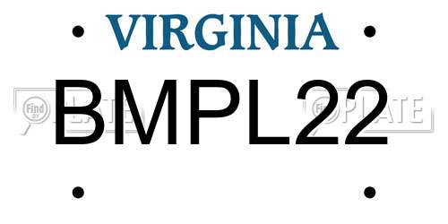 BMPL22 Virginia License Plate