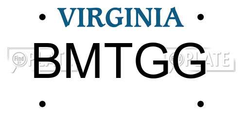 BMTGG Virginia License Plate