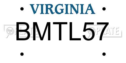 BMTL57 Virginia License Plate