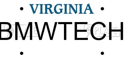 BMWTECH Virginia License Plate