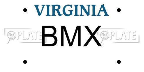 BMX Virginia License Plate