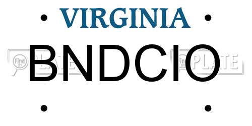 BNDCIO Virginia License Plate