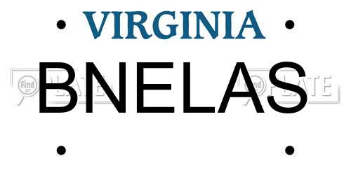 BNELAS Virginia License Plate