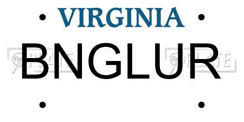 BNGLUR Virginia License Plate