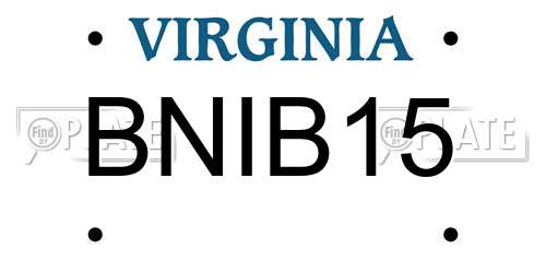 BNIB15 Virginia License Plate