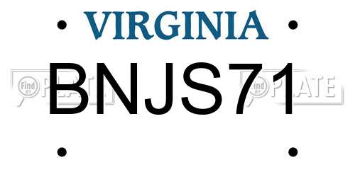 BNJS71 Virginia License Plate