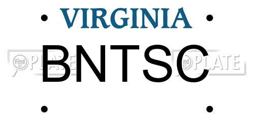 BNTSC Virginia License Plate