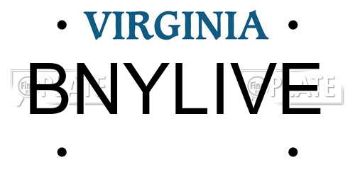 BNYLIVE Virginia License Plate