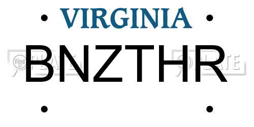 BNZTHR Virginia License Plate